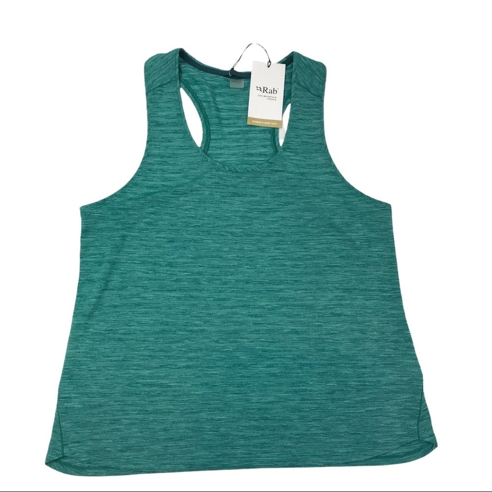NWT Rab Womens Wisp Vest Storm Green Marl Tank Top - Picture 2 of 9